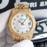 Gold Rolex Oyster Perpetual Datejust With Diamonds 41mm Replica Watch